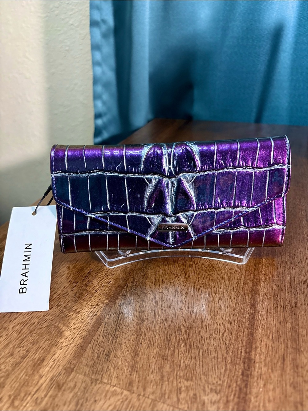 Brahmin NWT Melinda & Veronica - Heroic Purple Kingstone - Shimmer Color Shift - Picture 10 of 17